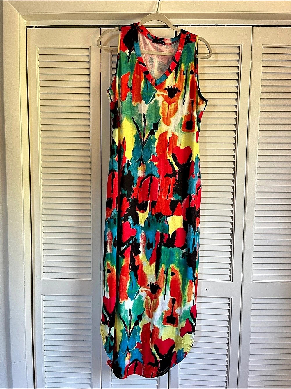 Sampeel^ Abstract Maxi Dress in Multicolor Large Like New